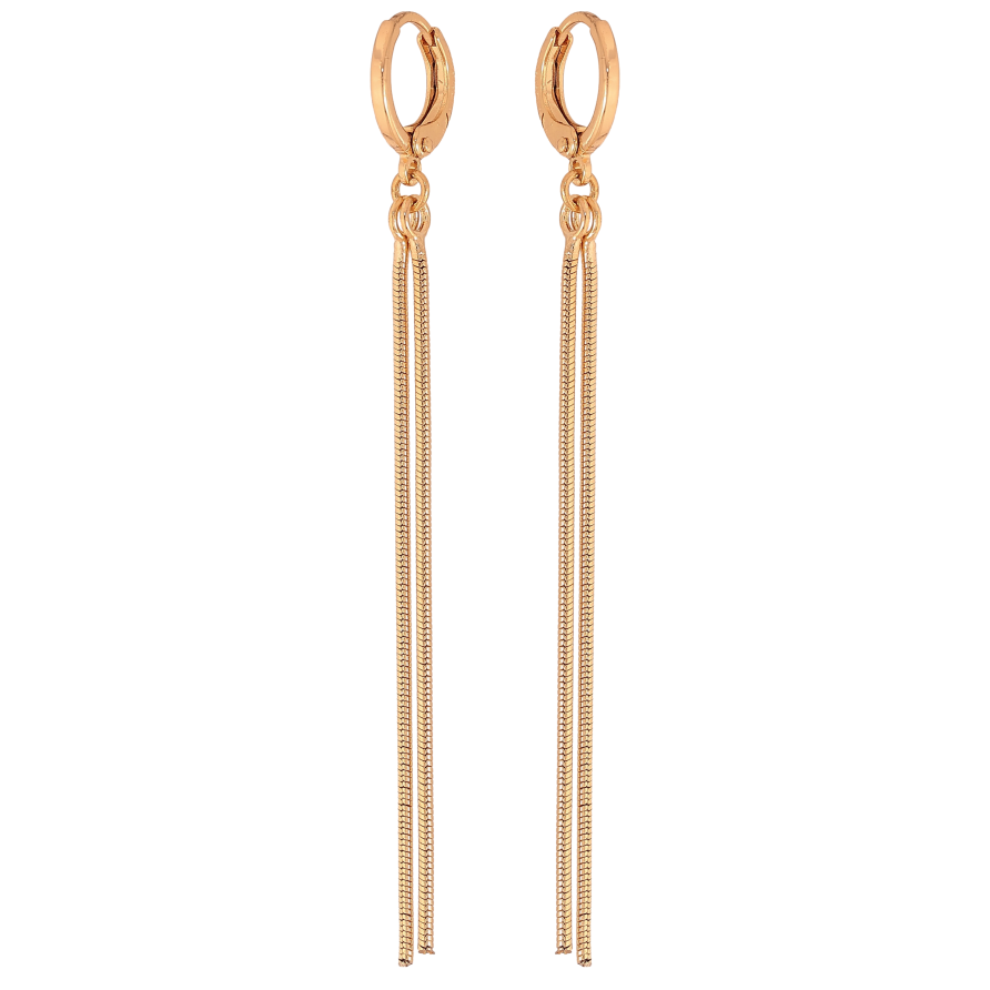 Серьги Xuping M&L цвет 18K подвески на колечках "Цепочки" фото №1 Серьги Xuping M&L цвет 18K подвески на колечках "Цепочки" фото №1