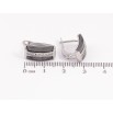 Серьги Xuping TTM Stainless Steel цвет Родий английский замок "Дорожки кристаллов с вставками черная керамика" фото №3
