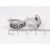 Серьги Xuping TTM Stainless Steel цвет Родий английский замок "Узор с черной керамикой" фото №2