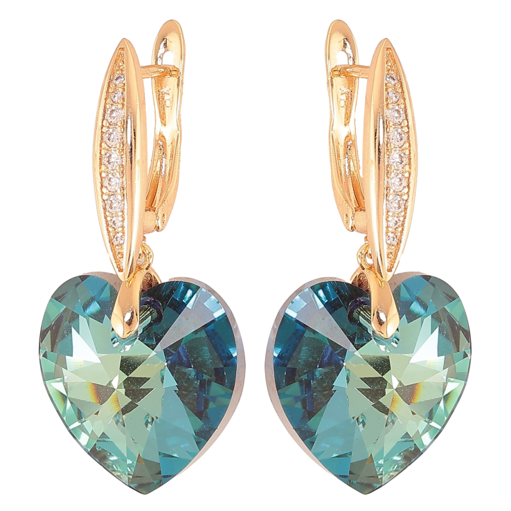 Серьги Xuping цвет 18K с кристаллами Swarovski английский замок "Кристальные сердечки Metallic Blue" фото №10 Серьги Xuping цвет 18K с кристаллами Swarovski английский замок "Кристальные сердечки Metallic Blue" фото №10