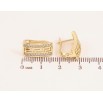 Серьги Xuping цвет Позолота 14K английский замок "Греческий узор с дорожками кристаллов" фото №2