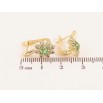 Сережки Xuping колір Позолота 14K англійський замок "Квіточки із зеленими кристалами" фото №2 Сережки Xuping колір Позолота 14K англійський замок "Квіточки із зеленими кристалами" фото №2