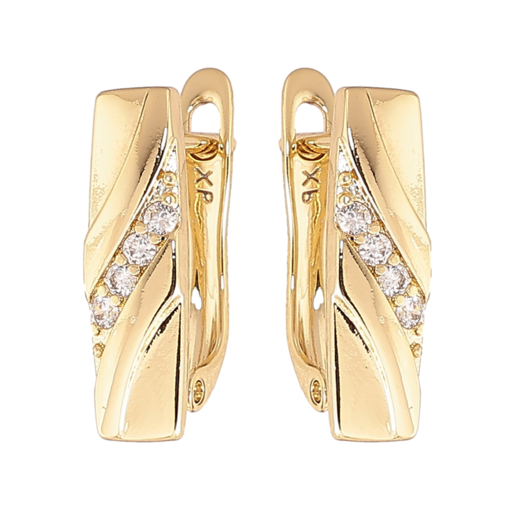 Серьги Xuping цвет Позолота 14K английский замок "Узор с кристаллами" фото №17 Серьги Xuping цвет Позолота 14K английский замок "Узор с кристаллами" фото №17