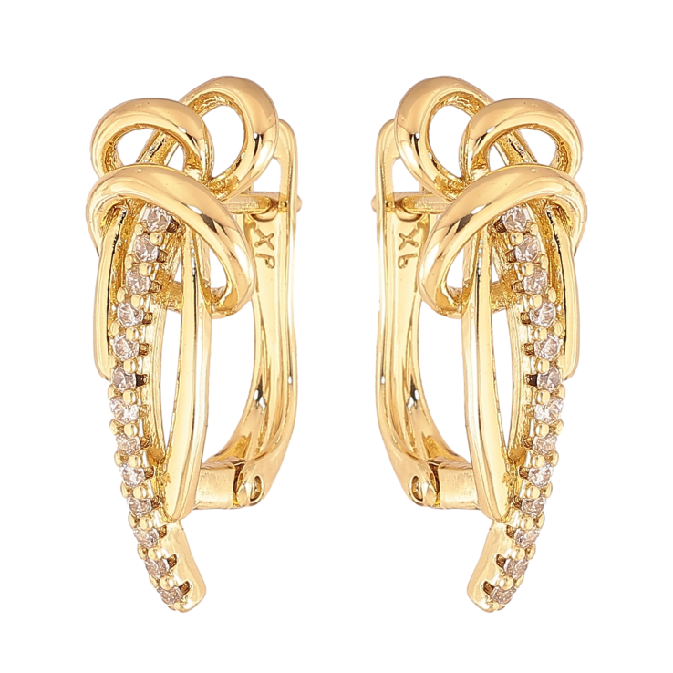 Серьги Xuping цвет Позолота 14K английский замок "Узор с кристаллами" фото №20 Серьги Xuping цвет Позолота 14K английский замок "Узор с кристаллами" фото №20