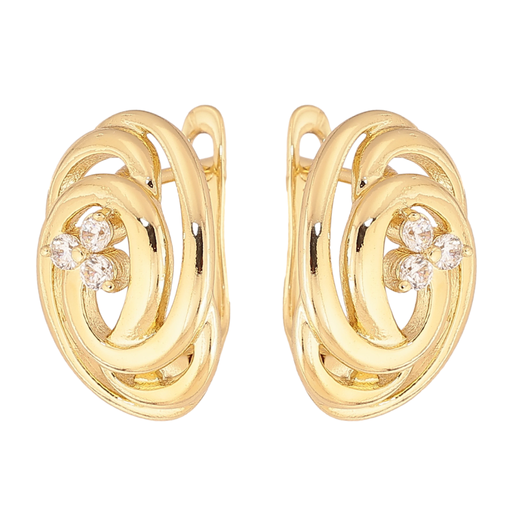 Серьги Xuping цвет Позолота 14K английский замок "Узор с кристаллами" фото №18 Серьги Xuping цвет Позолота 14K английский замок "Узор с кристаллами" фото №18