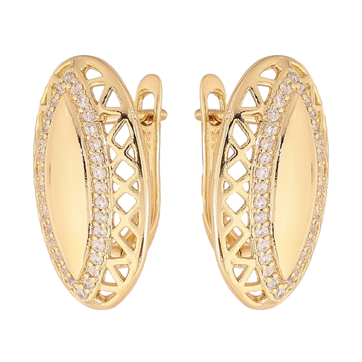 Серьги Xuping цвет Позолота 14K английский замок "Узор с кристаллами" фото №25 Серьги Xuping цвет Позолота 14K английский замок "Узор с кристаллами" фото №25