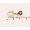 Сережки Xuping колір Позолота 14K підвіски на колечках "Кульки з чорних кристалів" ø 7мм фото №2