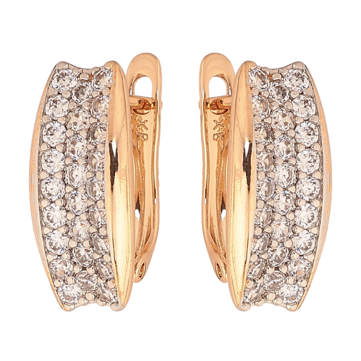 Сережки Xuping колір Позолота 18K + Родій англійський замок "Інкрустація кристалами" фото №20 Сережки Xuping колір Позолота 18K + Родій англійський замок "Інкрустація кристалами" фото №20