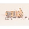 УЦЕНКА! Серьги Xuping цвет Позолота 18K + Родий английский замок "Инкрустация кристаллами" фото №2