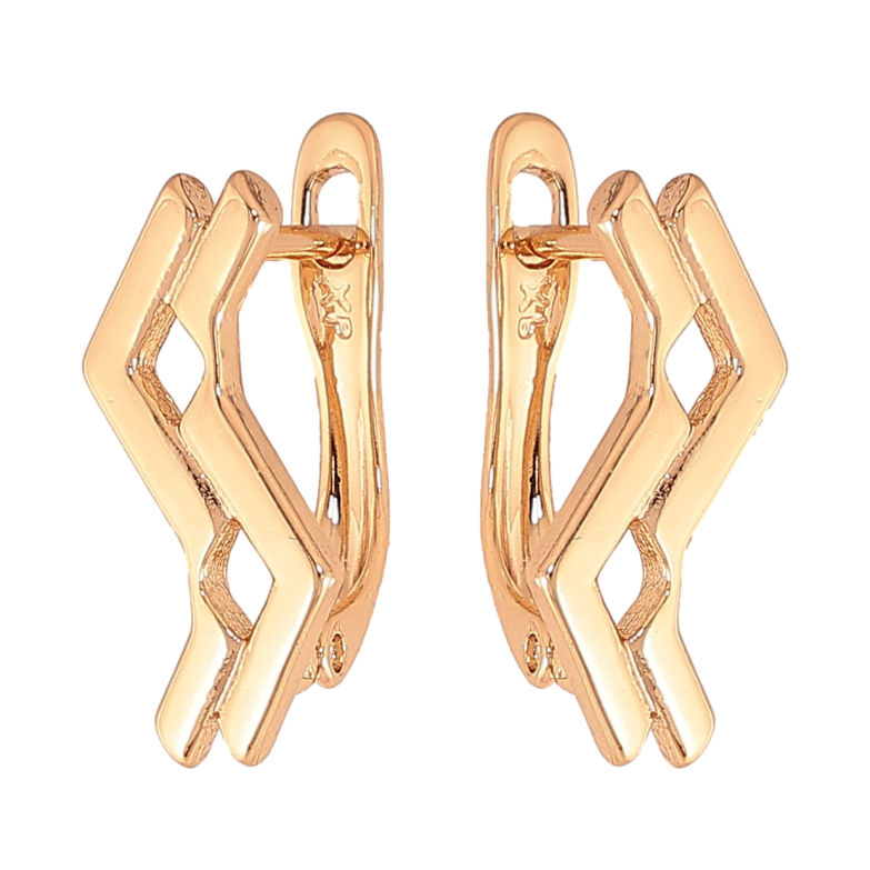 Серьги Xuping цвет Позолота 18К английский замок "Декоративный узор" фото №1 Серьги Xuping цвет Позолота 18К английский замок "Декоративный узор" фото №1