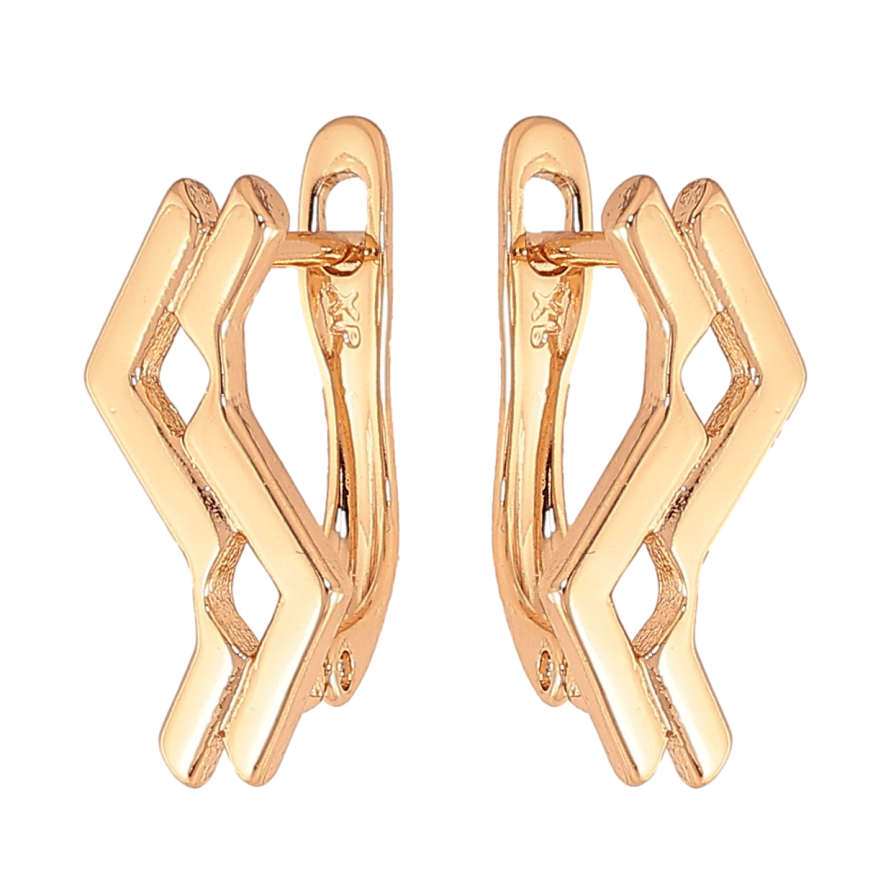 Серьги Xuping цвет Позолота 18К английский замок "Декоративный узор" фото №1