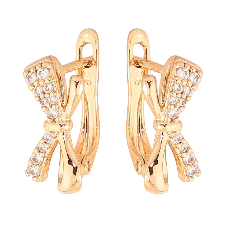 Серьги Xuping цвет Позолота 18K английский замок "Банты" фото №21