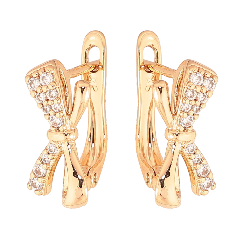 Сережки Xuping колір Позолота 18K англійський замок "Банти" фото №1