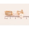 Серьги Xuping цвет Позолота 18K английский замок "Узор с жемчужинами и кристаллами" фото №2