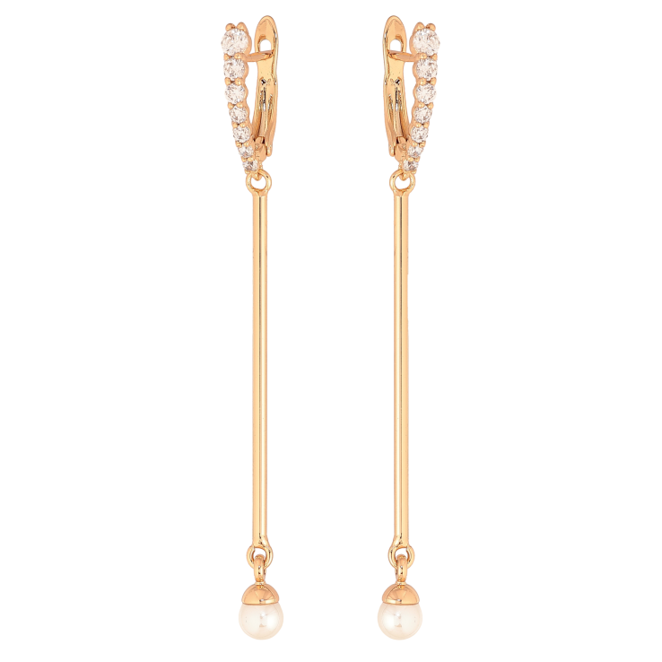 Сережки Xuping колір Позолота 18К англійський замок "Перлинні підвіски" фото №25 Сережки Xuping колір Позолота 18К англійський замок "Перлинні підвіски" фото №25