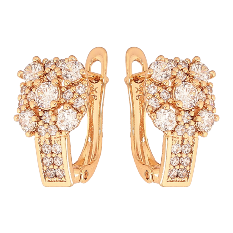 Сережки Xuping колір Позолота 18K англійський замок "Інкрустація кристалами" фото №1 Сережки Xuping колір Позолота 18K англійський замок "Інкрустація кристалами" фото №1