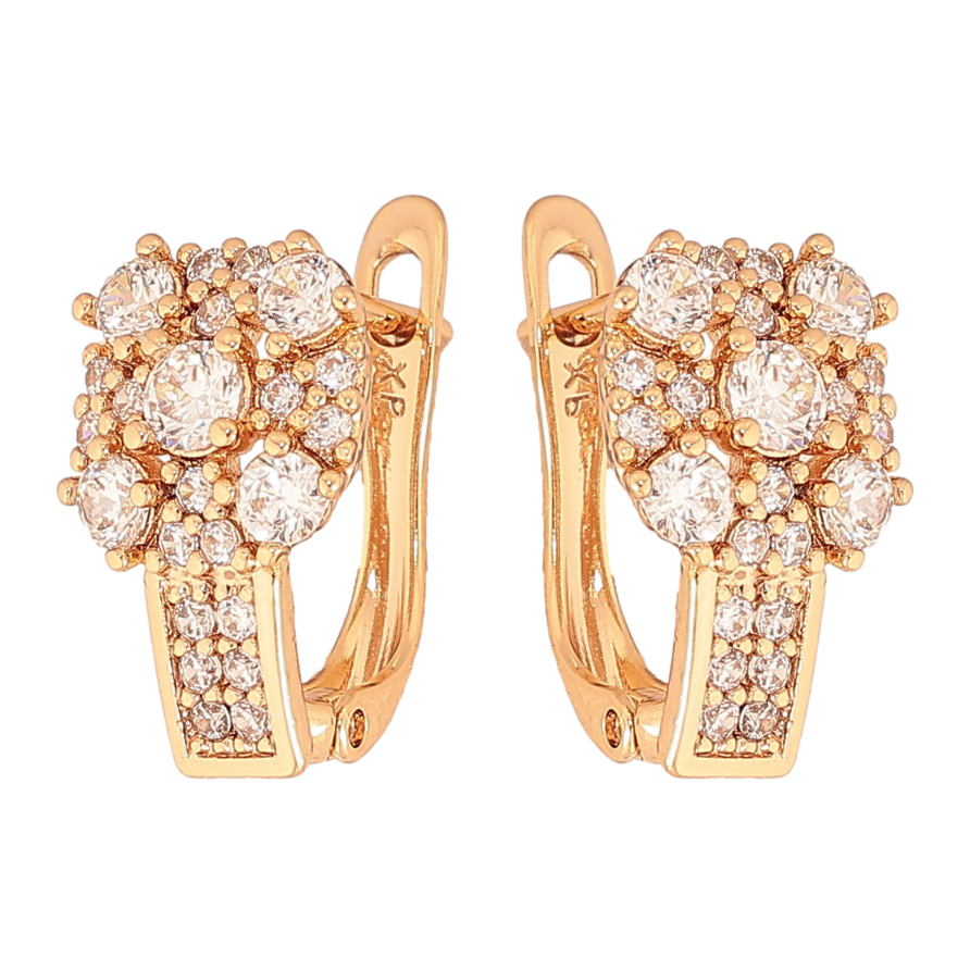 Сережки Xuping колір Позолота 18K англійський замок "Інкрустація кристалами" фото №1 Сережки Xuping колір Позолота 18K англійський замок "Інкрустація кристалами" фото №1