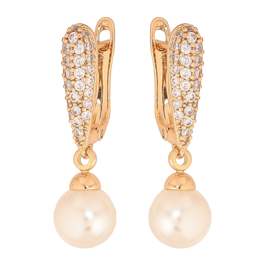 Серьги Xuping цвет Позолота 18К английский замок "Жемчужные подвески" фото №1 Серьги Xuping цвет Позолота 18К английский замок "Жемчужные подвески" фото №1