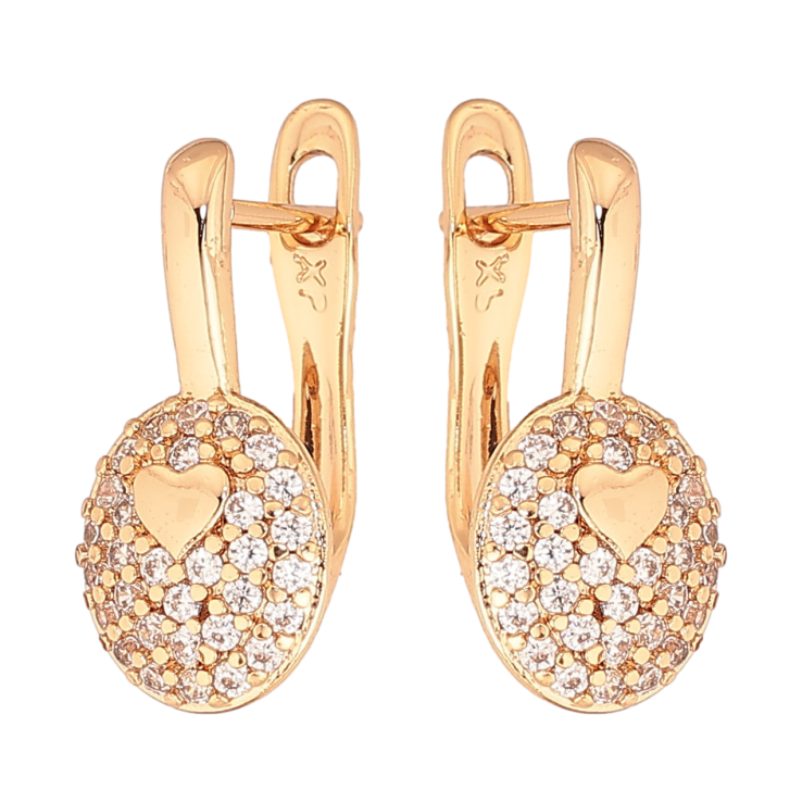 Сережки Xuping колір Позолота 18К англійський замок "Візерунок з кристалами" фото №23 Сережки Xuping колір Позолота 18К англійський замок "Візерунок з кристалами" фото №23