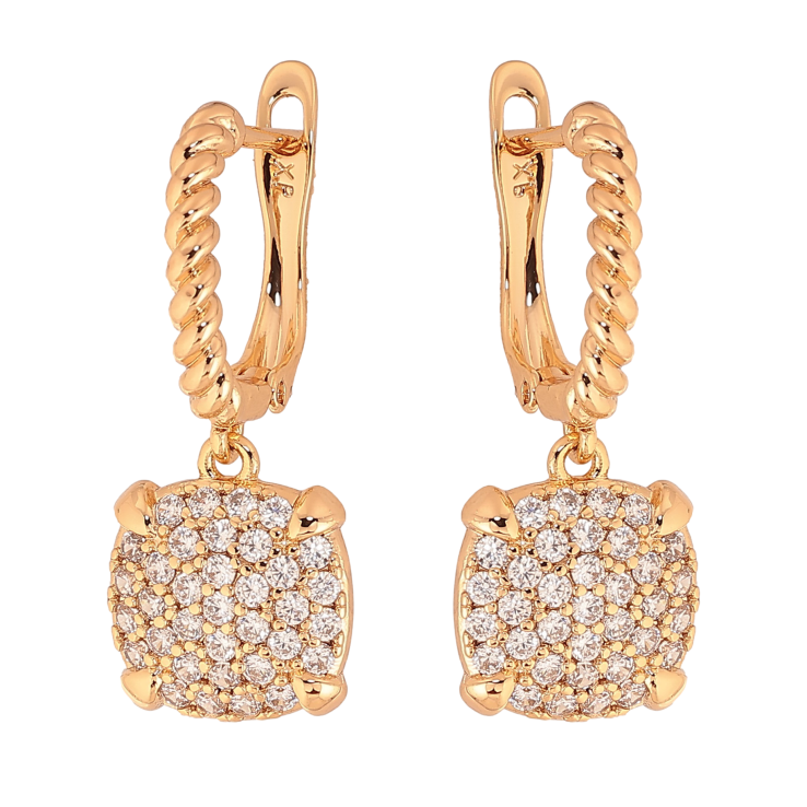 Сережки Xuping колір Позолота 18К англійський замок "Інкрустація кристалами" фото №21