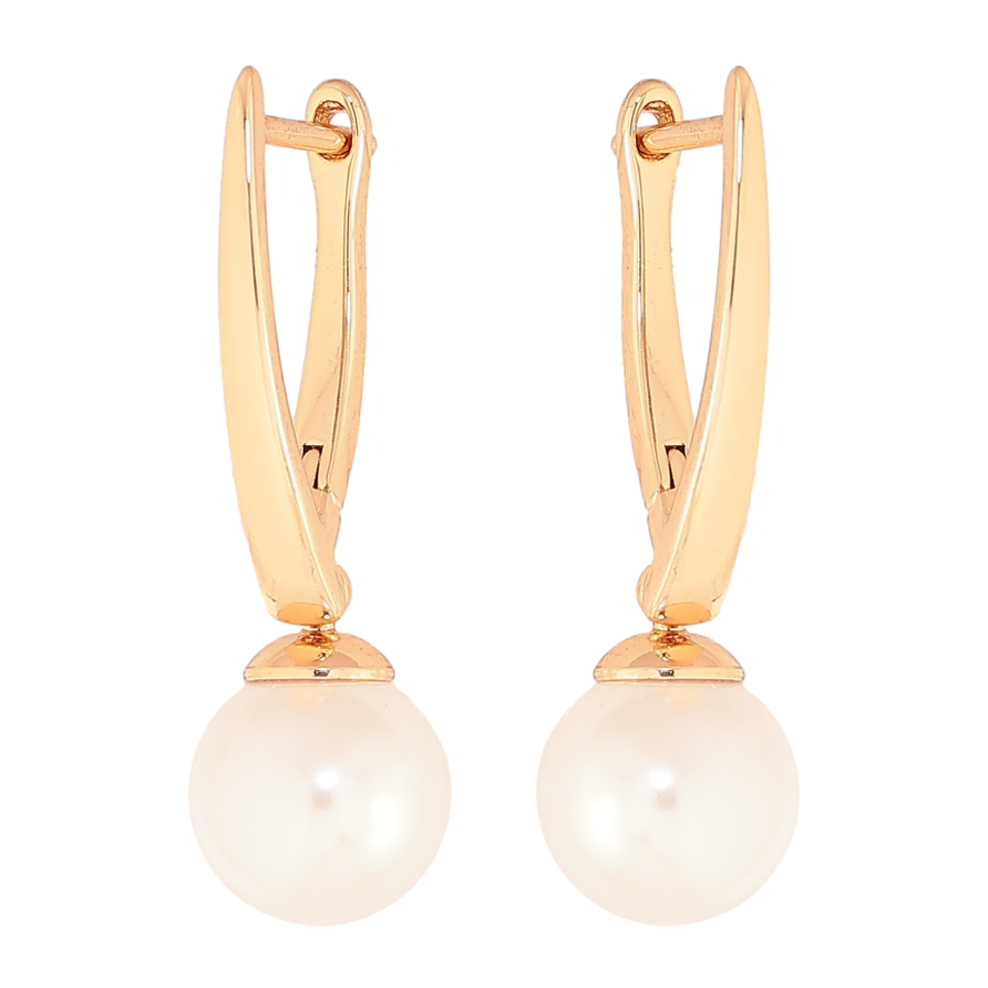 Сережки Xuping колір Позолота 18К англійський замок "Перлинні підвіски" фото №1