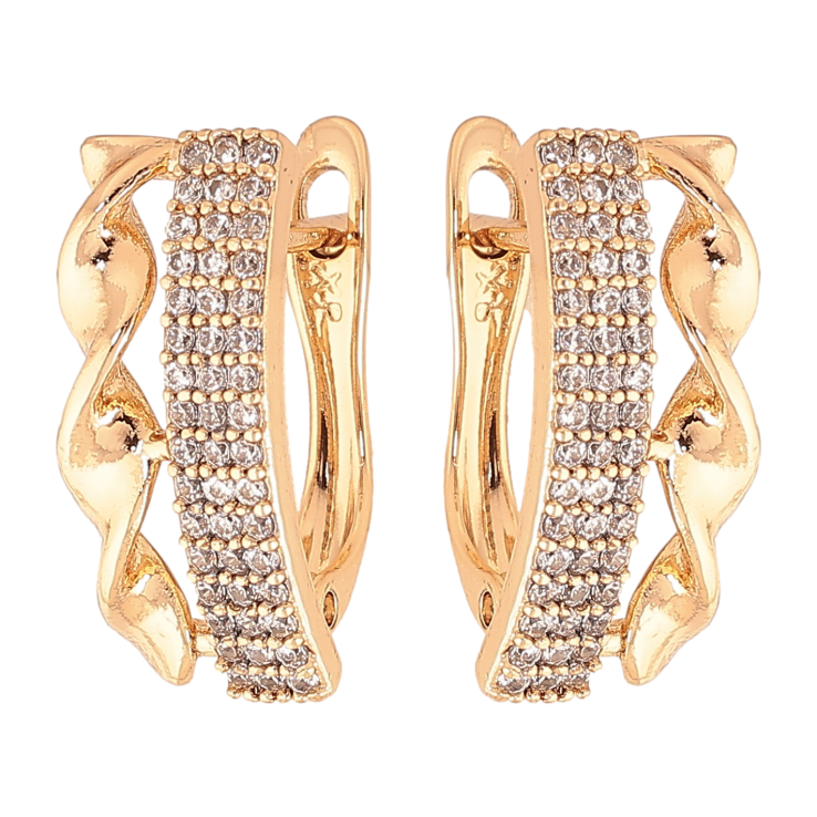 Серьги Xuping цвет Позолота 18К английский замок "Инкрустация кристаллами" фото №25 Серьги Xuping цвет Позолота 18К английский замок "Инкрустация кристаллами" фото №25