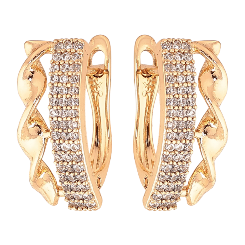 Серьги Xuping цвет Позолота 18К английский замок "Инкрустация кристаллами" фото №8 Серьги Xuping цвет Позолота 18К английский замок "Инкрустация кристаллами" фото №8