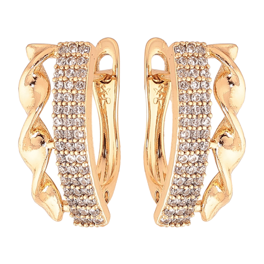 Серьги Xuping цвет Позолота 18К английский замок "Инкрустация кристаллами" фото №1 Серьги Xuping цвет Позолота 18К английский замок "Инкрустация кристаллами" фото №1