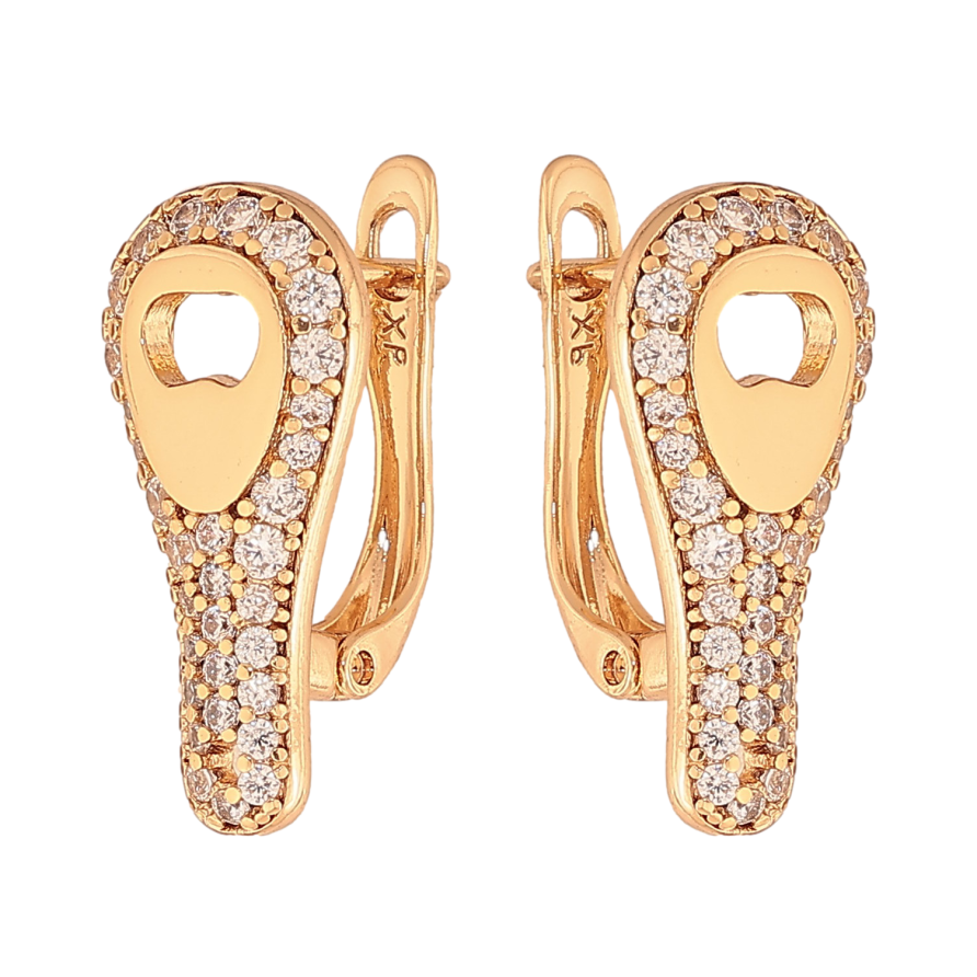 Серьги Xuping цвет Позолота 18K английский замок "Инкрустация кристаллами" фото №1 Серьги Xuping цвет Позолота 18K английский замок "Инкрустация кристаллами" фото №1