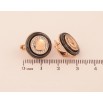 Сережки Xuping колір Позолота 18K англійський замок "Кола з чорної кераміки вставка з кристалами" фото №2