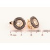 Серьги Xuping цвет Позолота 18K английский замок "Круги из черной керамики с кристаллом" фото №2