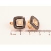Сережки Xuping колір Позолота 18K англійський замок "Квадрати з чорної кераміки вставка з кристалами" фото №2