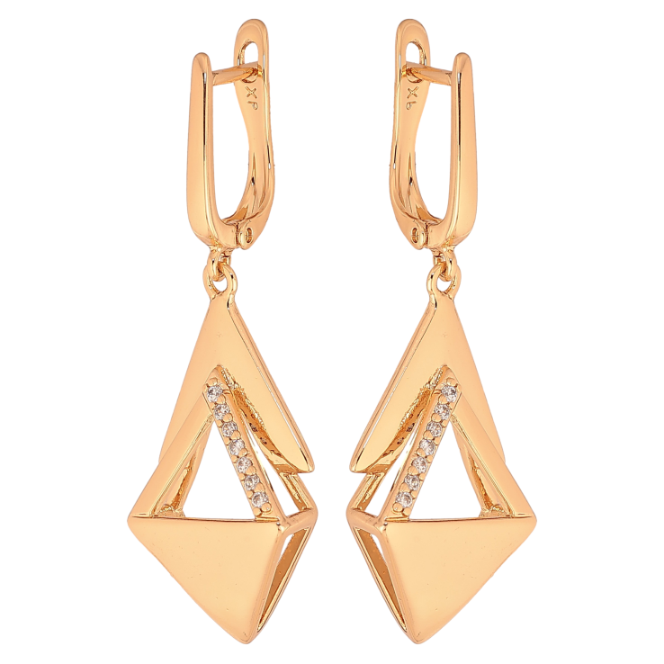 Сережки Xuping колір Позолота 18К англійський замок "Декоративні підвіски із кристалами" фото №19