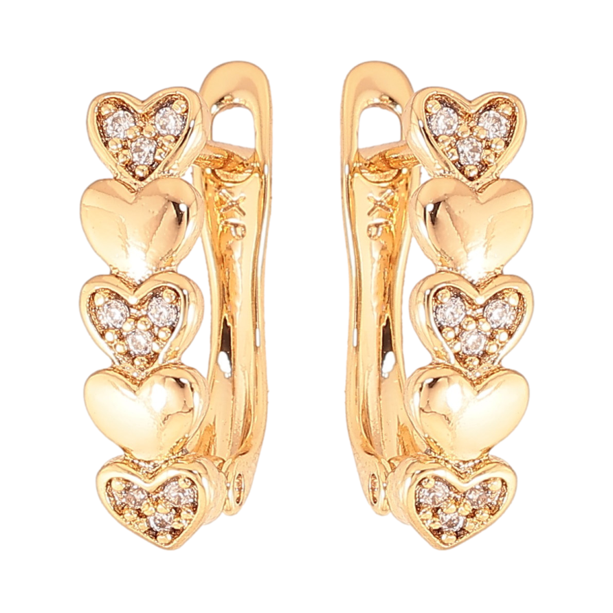 Сережки Xuping колір Позолота 18К англійський замок "Сердечка" фото №1 Сережки Xuping колір Позолота 18К англійський замок "Сердечка" фото №1