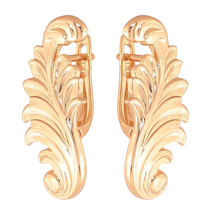 Серьги Xuping цвет Позолота 18К английский замок "Вензеля" фото №16