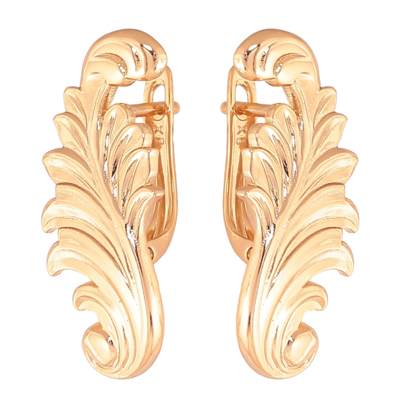 Серьги Xuping цвет Позолота 18К английский замок "Вензеля" фото №1