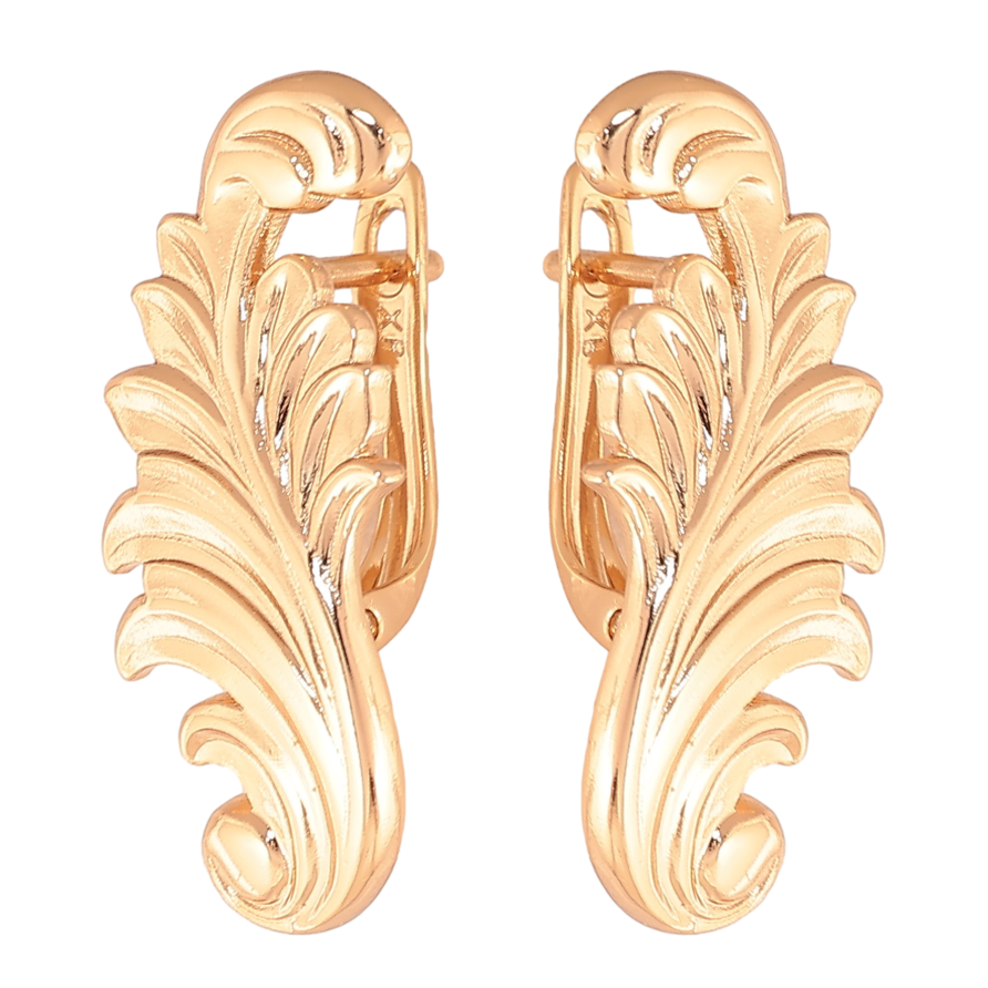 Серьги Xuping цвет Позолота 18К английский замок "Вензеля" фото №1