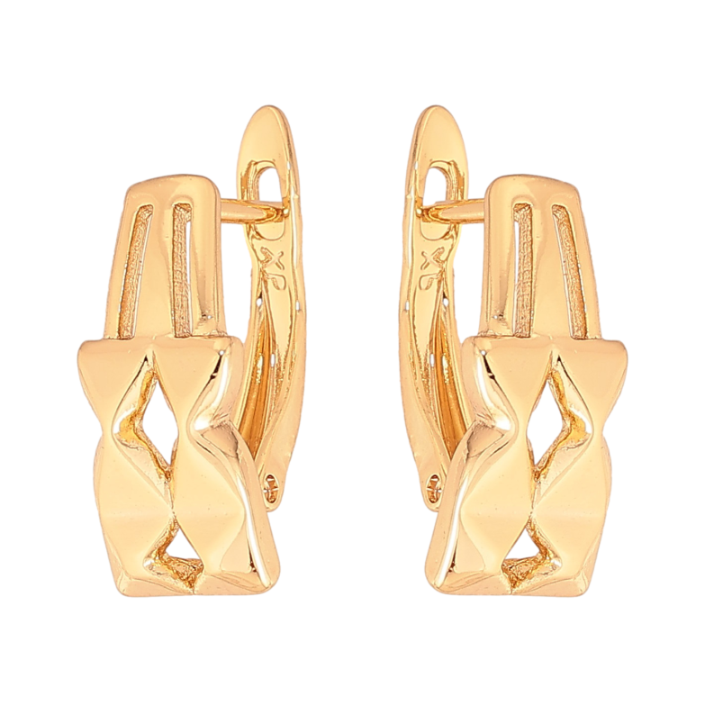 Серьги Xuping цвет Позолота 18К английский замок "Декоративный узор" фото №3