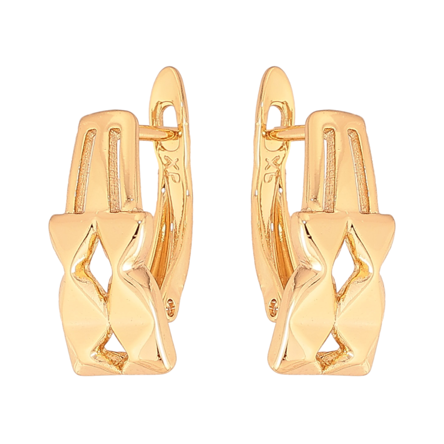 Сережки Xuping колір Позолота 18К англійський замок "Декоративний візерунок" фото №1