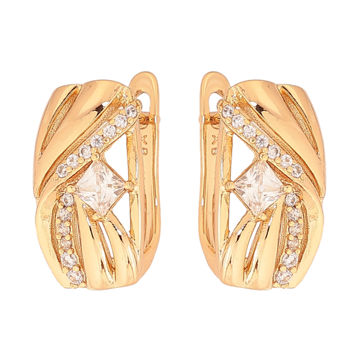 Серьги Xuping цвет Позолота 18К английский замок "Узор с кристаллами" фото №23 Серьги Xuping цвет Позолота 18К английский замок "Узор с кристаллами" фото №23