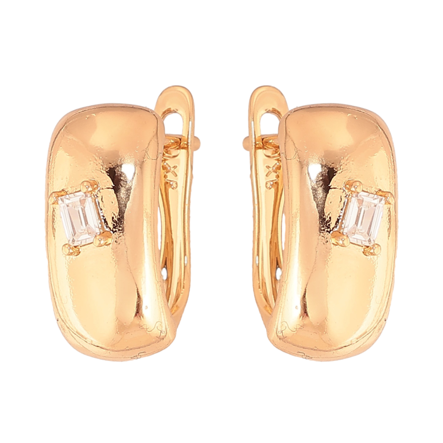 Серьги Xuping цвет Позолота 18К английский замок "Узор с кристаллами" фото №1 Серьги Xuping цвет Позолота 18К английский замок "Узор с кристаллами" фото №1