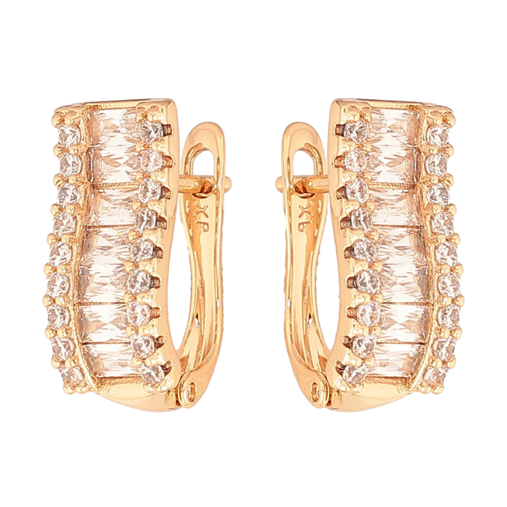 Сережки Xuping колір Позолота 18K англійський замок "Інкрустація кристалами" фото №9 Сережки Xuping колір Позолота 18K англійський замок "Інкрустація кристалами" фото №9