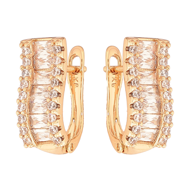 Сережки Xuping колір Позолота 18K англійський замок "Інкрустація кристалами" фото №1