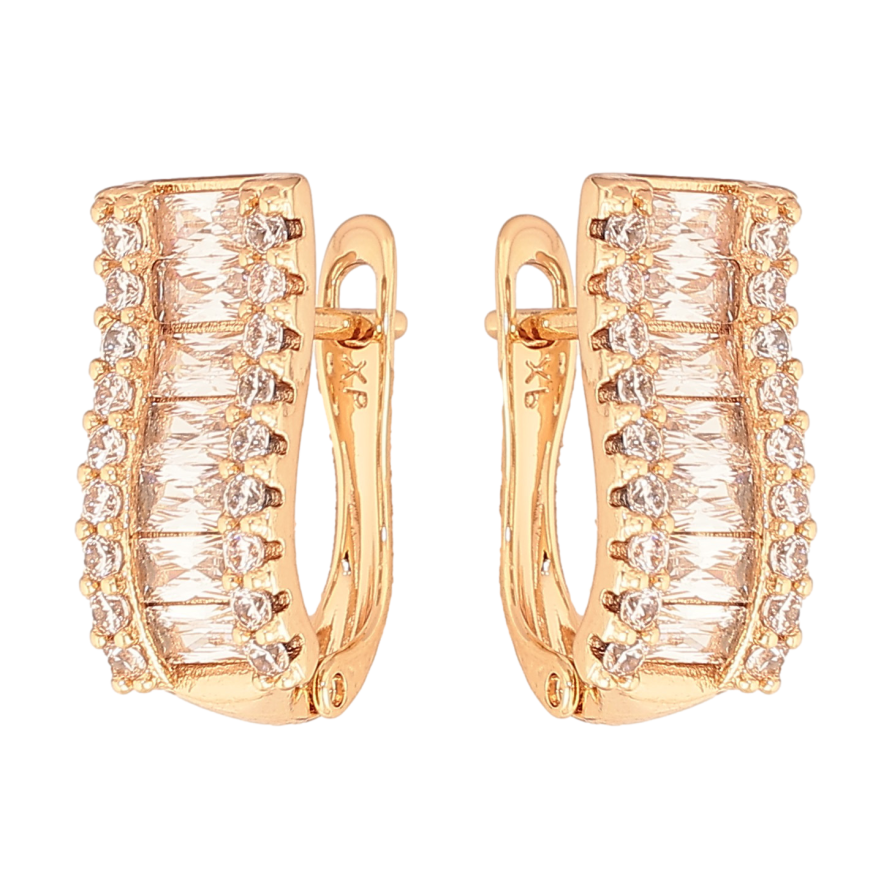 Сережки Xuping колір Позолота 18K англійський замок "Інкрустація кристалами" фото №1