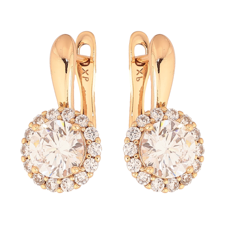 Сережки Xuping колір Позолота 18К англійський замок "Кристальний блиск" фото №16 Сережки Xuping колір Позолота 18К англійський замок "Кристальний блиск" фото №16