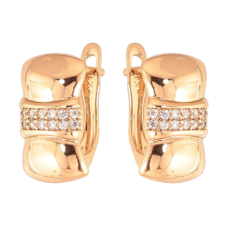 Сережки Xuping колір Позолота 18К англійський замок "Візерунок з кристалами" фото №24 Сережки Xuping колір Позолота 18К англійський замок "Візерунок з кристалами" фото №24