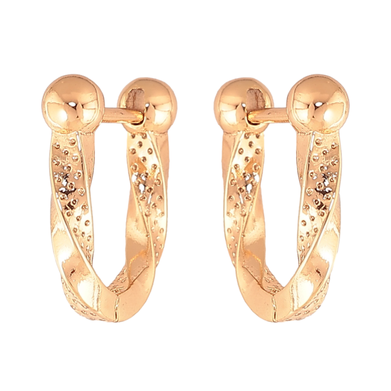 Серьги Xuping цвет Позолота 18К английский замок "Декоративный узор"  фото №1