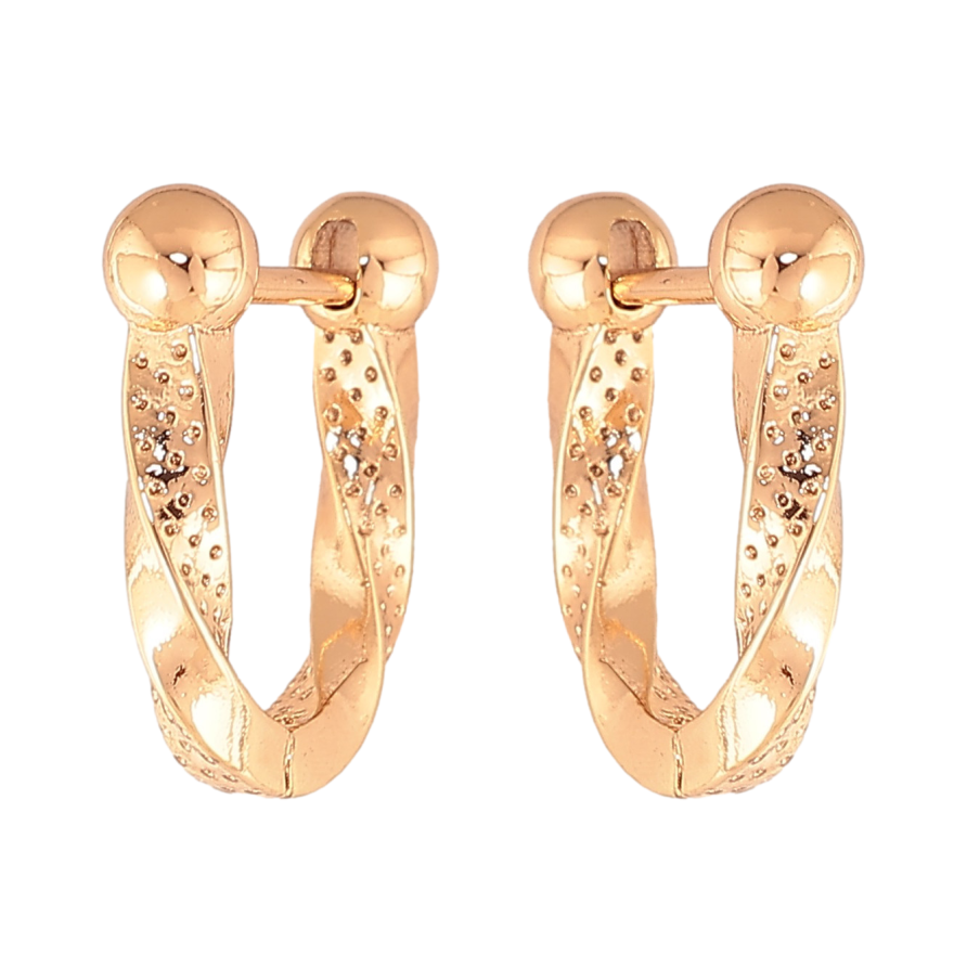 Серьги Xuping цвет Позолота 18К английский замок "Декоративный узор"  фото №1