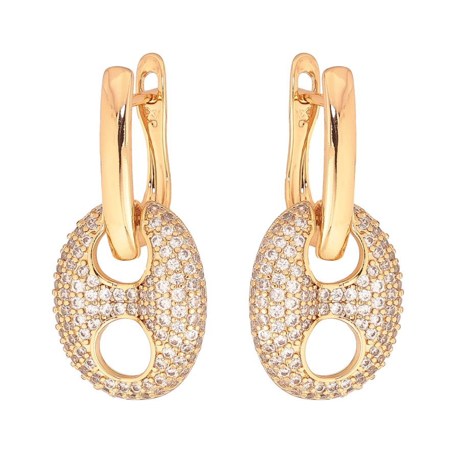 Сережки Xuping колір Позолота 18K англійський замок "Підвіски з інкрустацією кристалами" фото №1