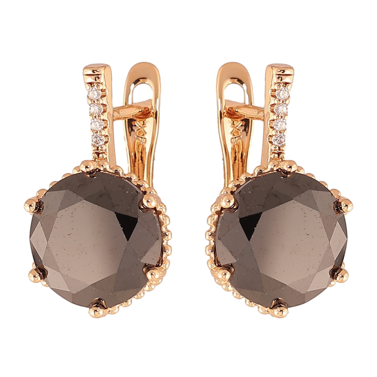 Серьги Xuping цвет Позолота 18K английский замок "Черные кристаллы" фото №9 Серьги Xuping цвет Позолота 18K английский замок "Черные кристаллы" фото №9